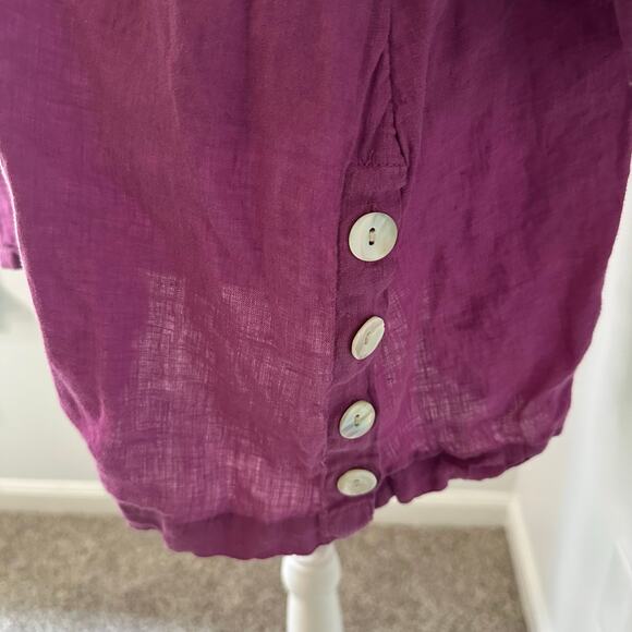 Tahari purple linen three-quarter sleeve top size 2X - Picture 5 of 13